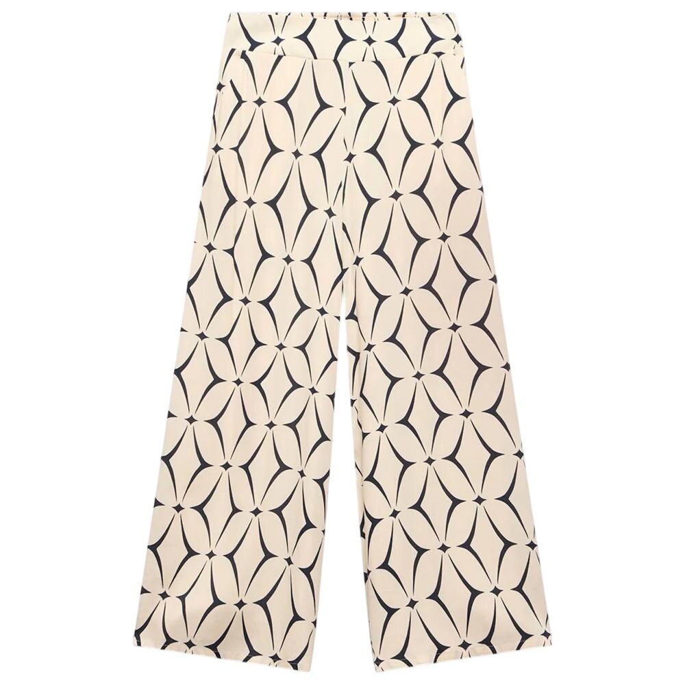 Mint Velvet Cream Geometric Print Wide Leg Trousers